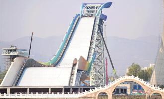 北京冬奧會比賽場館首鋼滑雪大跳臺建設完成